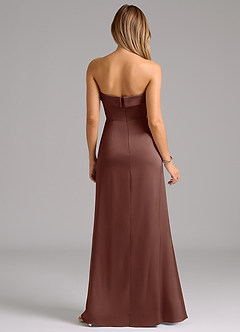 Azazie Aretha Bridesmaid Dresses Espresso A-Line Strapless Stretch Satin Convertible Dress image7