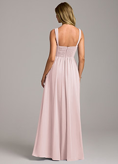 Azazie Rosaline Bridesmaid Dresses Blushing Pink A-Line Side Slit Chiffon Dress image6