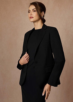 front Kennedy 검은색 고급 직조 퍼포먼스 드레스 수트