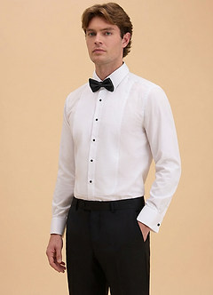 front Samuel White 100% Cotton Marcella Bib Tuxedo Shirt