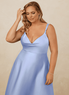 Christian Siriano Bridal for Azazie 1001 Bridesmaid Dresses Ice A-Line Sweetheart Neckline Stretch Satin Dress image16
