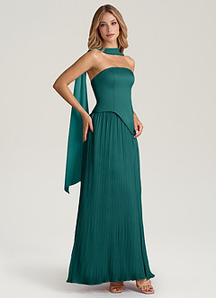 Azazie Tierney Bridesmaid Dresses Peacock A-Line Strapless Chiffon Convertible Dress image7