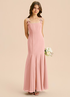 Azazie Evey Junior Abito Sirena in Chiffon Plissettato Rosetta image4