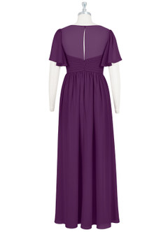 Azazie Verna Abiti da damigella d'onore premaman Abito A-Line Increspato con Scollo a V Chiffon Floor-Length image8