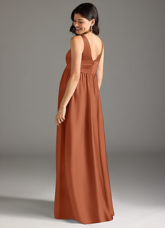 Azazie Yetta Brautjungfernkleider für Schwangere A-Linie Plissee Stretch-Satin Bodenlänge Kleid image3