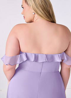 Barbie ♥ Azazie Bridesmaid Dresses Lilac A-Line Off the Shoulder Chiffon Convertible Dress image11