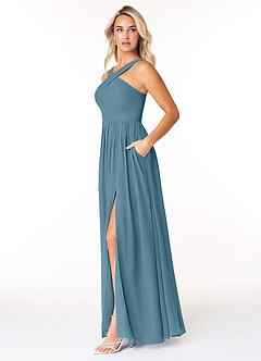 Azazie Elvira Bridesmaid Dresses Bermuda A-Line Pleated Chiffon Dress image3