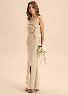 Azazie Jessamine Junior Klä av Sjöjungfru i Chiffong Älskling Halsringning image5