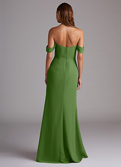 Azazie Saige Bridesmaid Dresses Basil A-Line Off the Shoulder Chiffon Convertible Dress image7