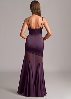 Azazie Uma Bridesmaid Dresses Plum Mermaid Strapless Chiffon Convertible Dress image5