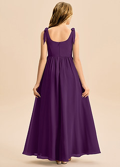 Azazie Delia Junior Abito A-Line in Chiffon Fiocco Uva image6