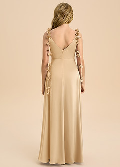 Azazie Gumdrop Junior Robe Empire en Satin extensible Plissée Or image7