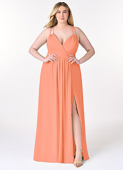 Azazie Farren Bridesmaid Dresses Sunset A-Line Pleated Chiffon Convertible Dress image10