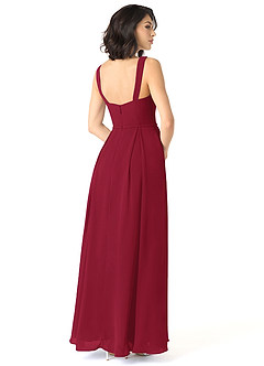 Azazie Simoan Final Sale Burgundy A-Line Sweetheart Neckline Chiffon Dress image4