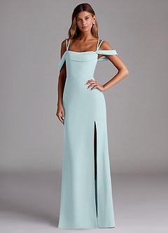 Azazie Callan Bridesmaid Dresses Mist Mermaid Pleated Chiffon Convertible Dress image1