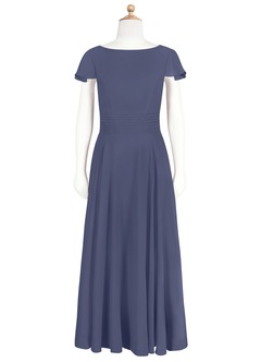 Azazie Payton Junior Stormy A-Line Bow Chiffon Dress image6