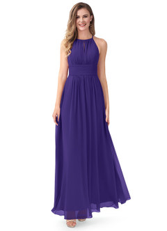 Azazie Bonnie Bridesmaid Dresses Regency A-Line Keyhole Ruched Chiffon Dress image3