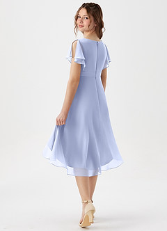 Azazie Graciela Junior Ice A-Line Pleated Chiffon Dress image6
