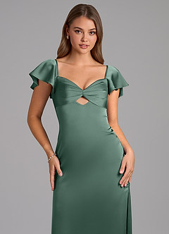 Azazie Demia 신부 들러리 드레스 쉬스 스윗하트 네크라인 스트레치 새틴 발목 길이 드레스 image7