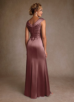 Azazie Santa Monica Mother of the Bride Dresses Vintage Mauve A-Line Lace Dress image2
