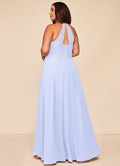 Azazie Ginger Bridesmaid Dresses Lavender A-Line Halter Pleated Chiffon Dress image10