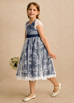 Azazie Maisie Flower Girl Klänningar Klänning A-linje i Spets image6