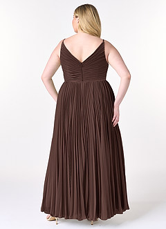 Azazie Raychelle Abiti da Damigella Abito A-Line in Chiffon con Scollo a V Ganache image9