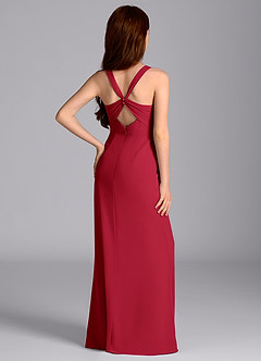 Azazie Mero Junior Scarlet Mermaid Pleated Chiffon Dress image2