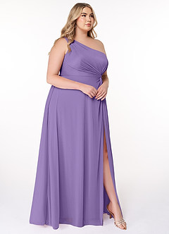 Azazie Brooke Bridesmaid Dresses Tahiti A-Line One Shoulder Mesh Dress image9