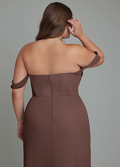 Azazie Johana Jurken voor bruidsmeisjes Converteerbaar Jurk van Chiffon met Zeemeermin Off-shoulder Ganache image7