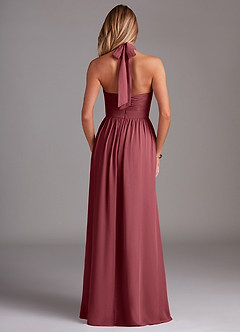 Azazie Avary Bridesmaid Dresses Merlot A-Line Pleated Chiffon Dress image8