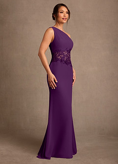 Azazie Kathie Mother of the Bride Dresses Grape Mermaid Lace Chiffon Dress image3