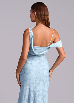 Azazie Madelyn Final Sale Sky Blue Mermaid One Shoulder Floral Burnout Convertible Dress image8
