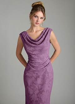 Azazie Kieryn Bridesmaid Dresses Wisteria Mermaid Pleated Floral Burnout Dress image6