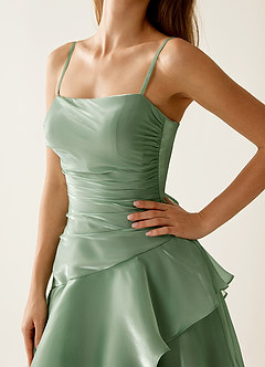 Nicola Sage Satin Ruffled A-line Prom Dress image7