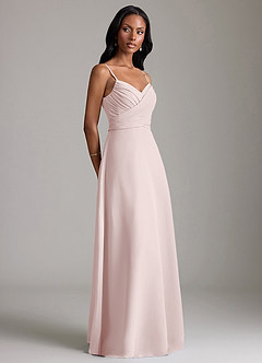 Azazie Kali Brudtärnklänningar Klä av A-Linje i Chiffong Plisserad Rodnande Rosa image3