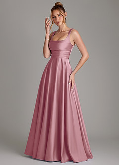 Azazie Azaria Bridesmaid Dresses Vintage Mauve A-Line Corset Stretch Satin Dress image3