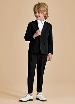 front Oliver Boys Black 2-Piece Suit
