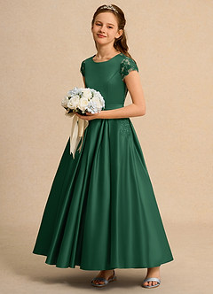 Azazie Bunny Girl Robe Demoiselle D'honneur Fillette Robe Princesse en Dentelle Vert Foncé image6