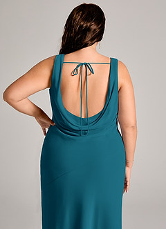 Azazie Rylina Bridesmaid Dresses Ink Blue Mermaid Pleated Chiffon Dress image12