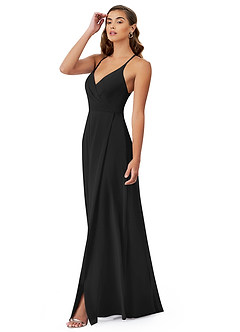 Azazie Davis Bridesmaid Dresses A-Line V-Neck Chiffon Floor-Length Dress image5