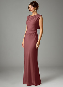 Azazie Kieryn Bridesmaid Dresses Amethyst Mermaid Pleated Stretch Satin Dress image5