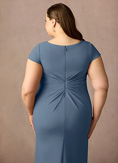 Azazie Tana Mother of the Bride Dresses Twilight Mermaid V-Neck Pleated Stretch Crepe Dress image11