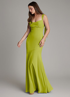 Azazie Carlotta Bridesmaid Dresses Lemongrass Mermaid Sweetheart Neckline Chiffon Dress image6