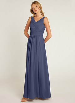Azazie Pierrette Brautjungfernkleider A-Linie Plissee Chiffon Kleid Sturm image3