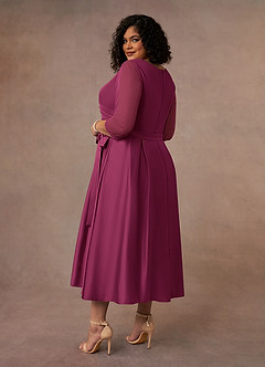 Azazie Maritza vestidos de madre de la novia Vestido de Mora de Satin Mate de Corte En A con Plisado image4