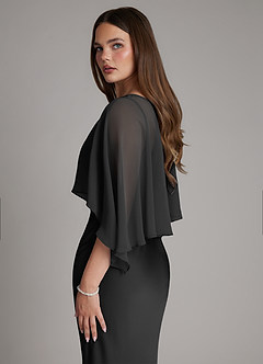 Azazie Ambra Bridesmaid Dresses Black Mermaid Pleated Stretch Satin Dress image8