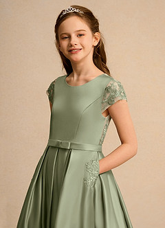 Azazie Bunny Girls Formal Robe Demoiselle D'honneur Fillette Robe Princesse en Dentelle Pistache image4