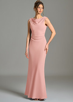 Azazie Kieryn Bridesmaid Dresses Rosette Mermaid Pleated Chiffon Dress image1
