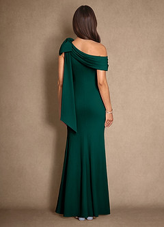 Azazie Myers Mother of the Bride Dresses Pine Mermaid Pleated Stretch Crepe Dress image2
